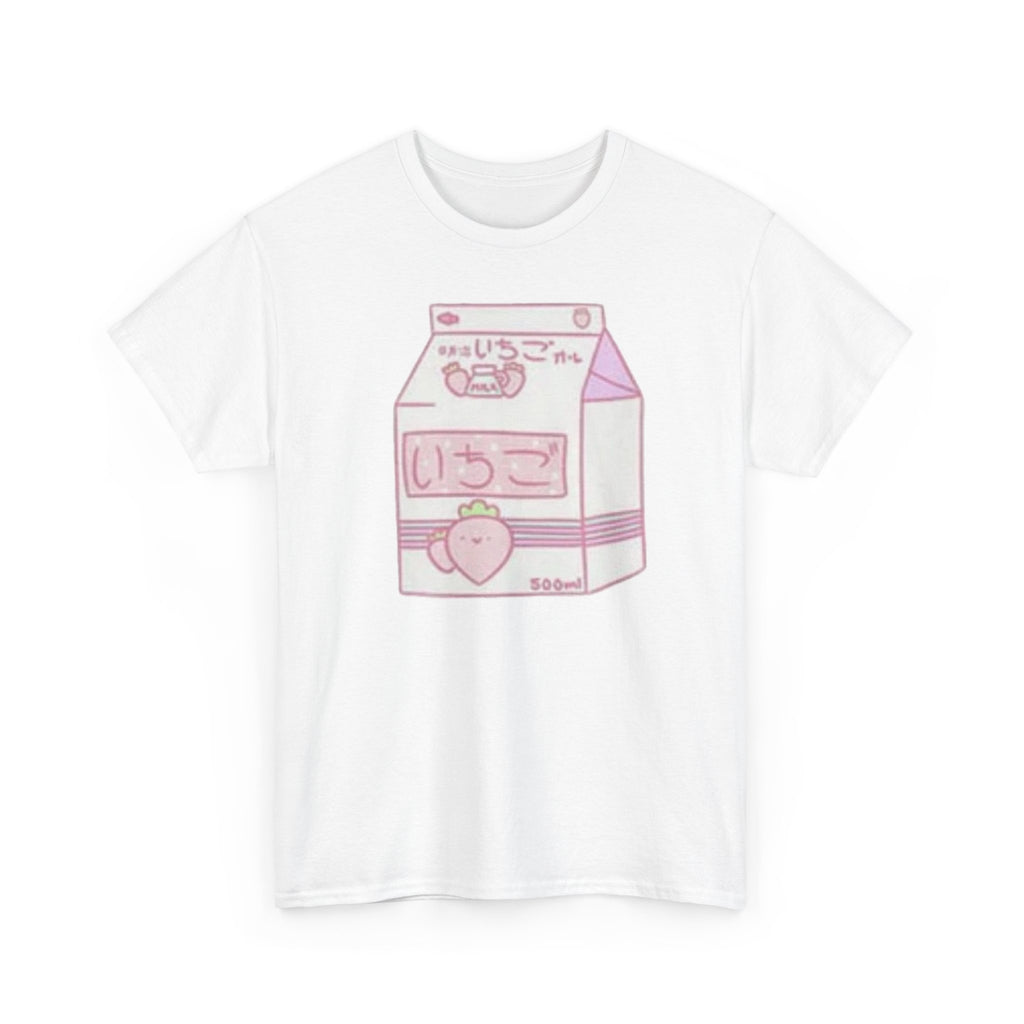 Strawberry Milk Carton Tee — Cute Kawaii Japanese Graphic T-Shirt