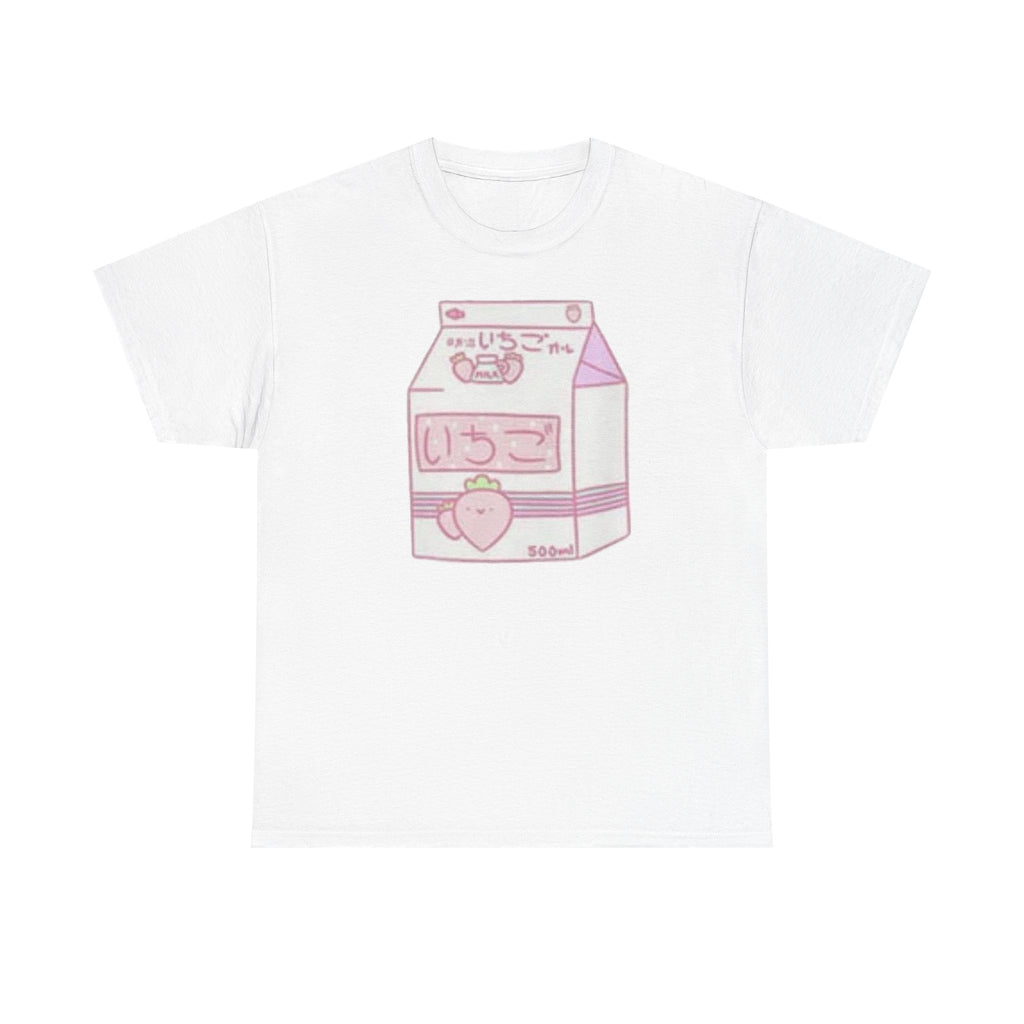 Strawberry Milk Carton Tee — Cute Kawaii Japanese Graphic T-Shirt